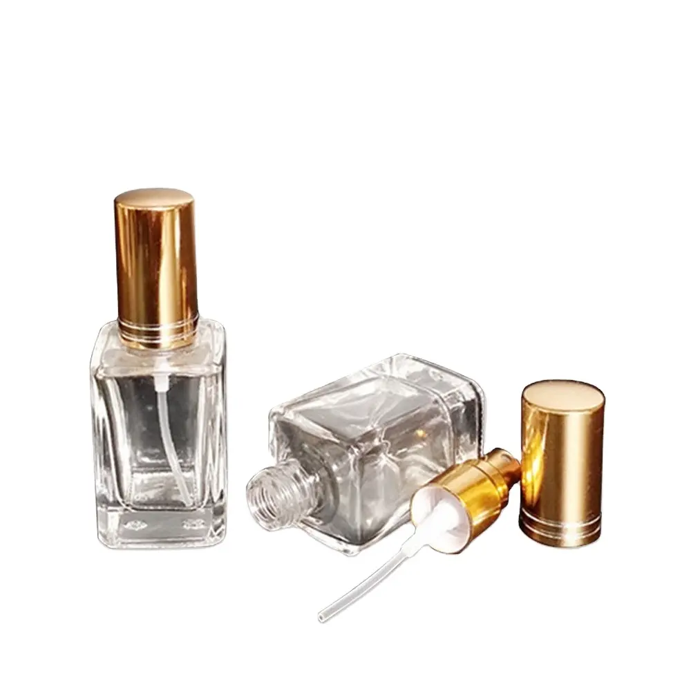 Factory price empty mini brown glass bottle clear tubular vial with caps luxury perfume bottle