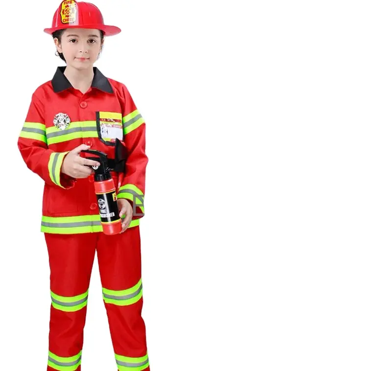 S,M, L, размер фабрики, прямые поставки, Забавный пожарный, полицейский персонаж, косплей, Детский костюм пожарного с аксессуарами