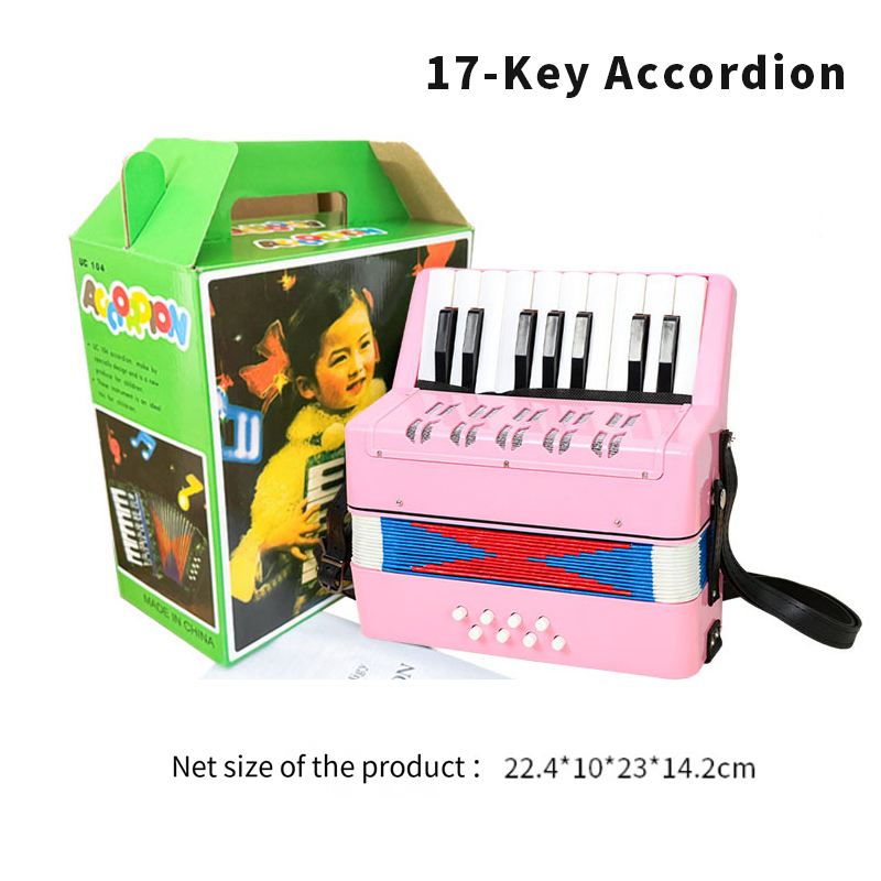 Accordéon 17 touches rose