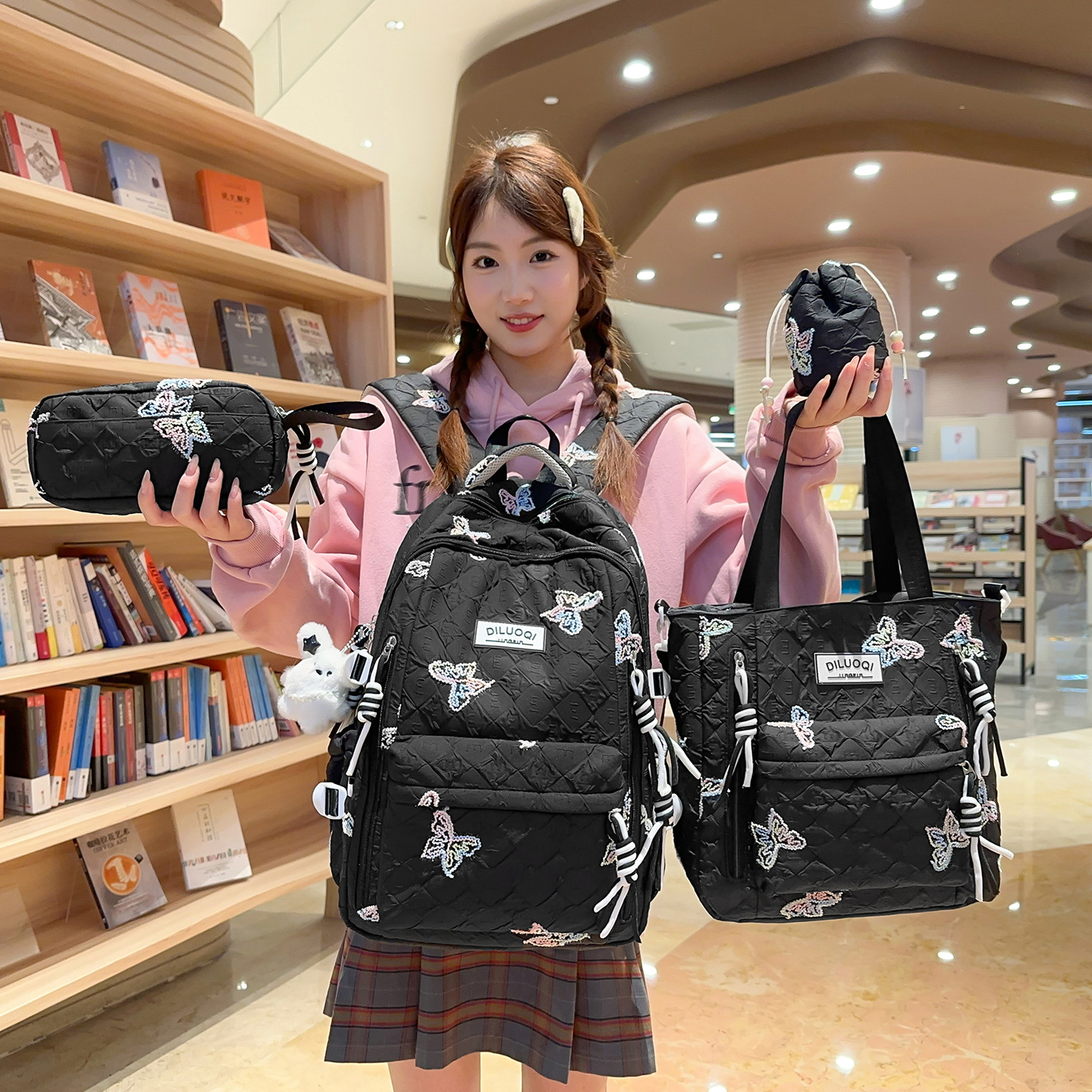 Sac tutoriel noir + trousse