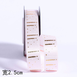 印花缎带1.5英寸个性化丝带印花烫金100% 聚酯纯色图案丝带 - Product Image 1
