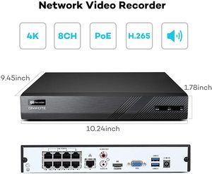 Venta directa de fábrica UIN 2. 2 8Ch 1SATA Ultra PoE NVR Uin 8 canales 4K/8mp Monitoreo de red Grabadora de video Ip - Product Image 3