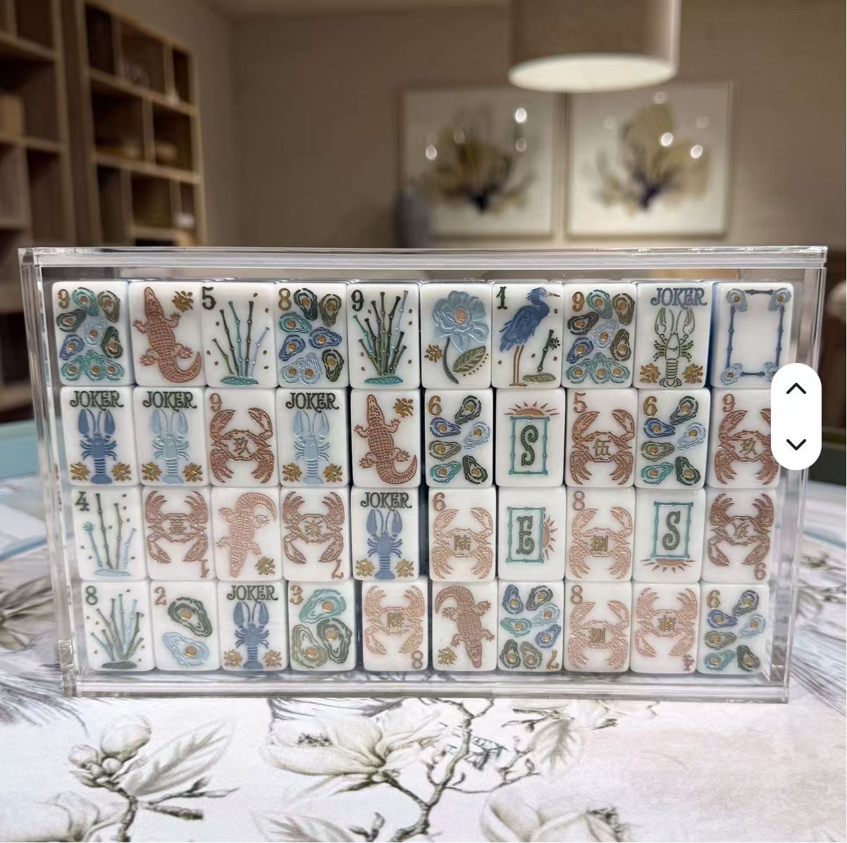 Ocean Blue Mahjong tiles