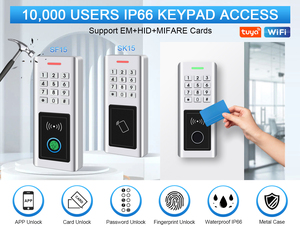 Più recente Tuya Wifi Boimetric impronta digitale tastiera di controllo di accesso impermeabile lettore Standalone lettore di schede di controllo di accesso RFID
