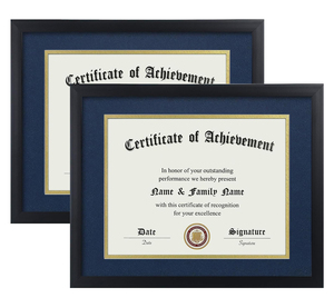 Homco 8.5x11 11x14 màu đen độ/tài liệu bằng tốt nghiệp khung với màu xanh và vàng Mat khung tùy chỉnh được thực hiện cho giấy chứng nhận/giải thưởng - Product Image 1