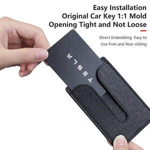 FRINS tam koruma anahtar kabuk anahtarlık PU deri anahtar kutusu Tesla 3/Y ve Audi modelleri için klip araba kartı kapağı ile - Product Image 5