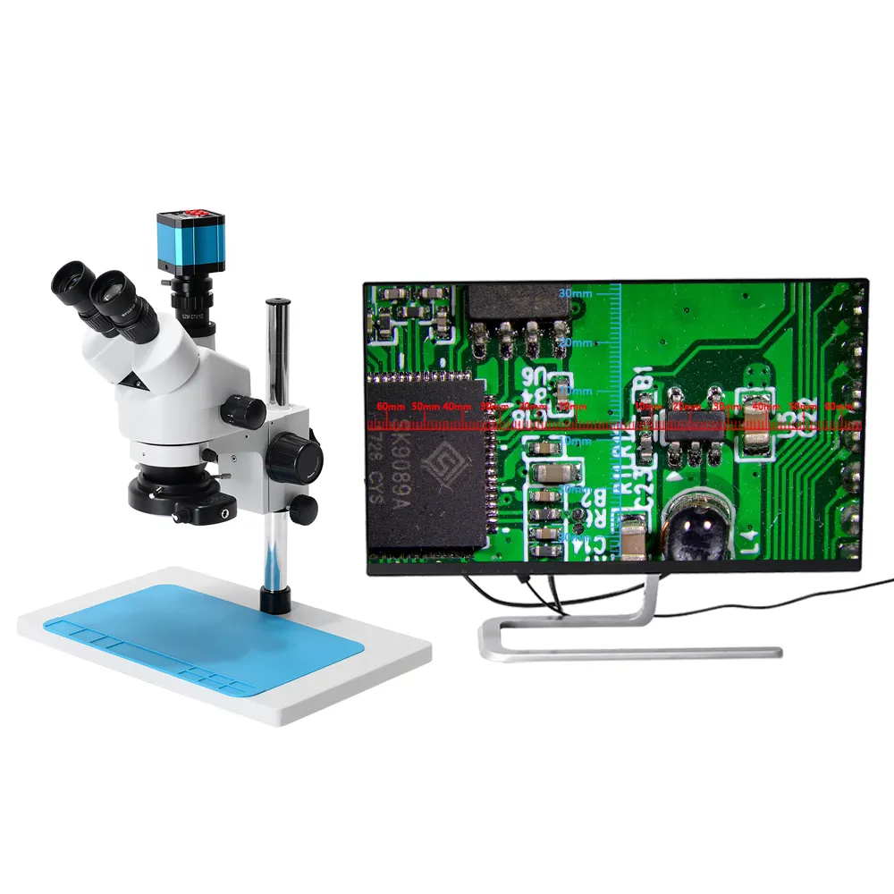 7x-45x 48mp ngành công nghiệp kỹ thuật số kính hiển vi Video Camera trinocular kính hiển vi Stereo cho Điện thoại di động sửa chữa hàn điện tử