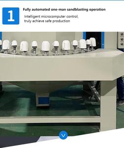 高圧マルチガン自動ブラスト装置スチールプレートコンベア用ターンテーブル式サンドブラストマシン - Product Image 4