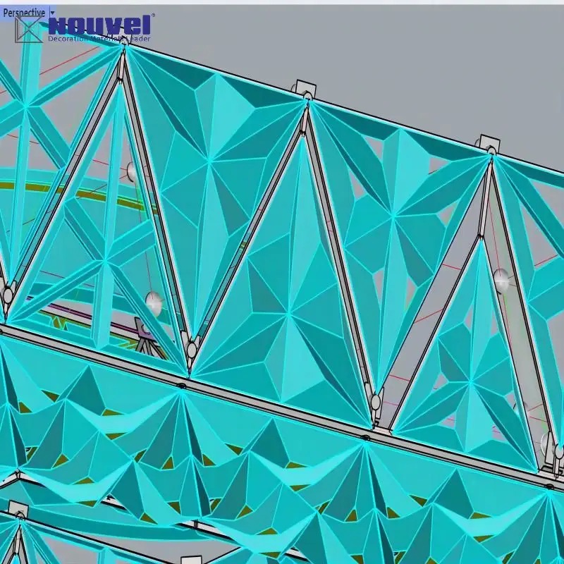 누벨 외관 건물 장식 재료 알루미늄 3D 벽 외관 패널
