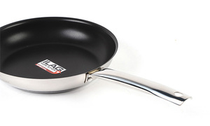กระทะ Frypan เซรามิกแบบไม่ติดเพชร,กระทะทอดแบบสามชั้นทำจากสเตนเลสสตีลใช้ทำอาหารได้อย่างรวดเร็ว