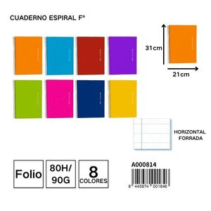 Notlar ve yazı için Spiral defter F ° 80H/90G yatay astarlı - Product Image 1