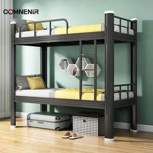 Одна остановка школьная мебель общежитие Queen Size хорошее качество Loft <span class=keywords><strong>Bed</strong></span> Hostel взрослые металлические двухъярусные кровати с лестницей - Product Image 2