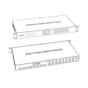 Matriz de audio 4K 8X8 con salida de audio coaxial, compatible con 4K60Hz 444 HDR y Dolby Vision, salida de escala descendente, matriz de 8 entradas y 8 salidas