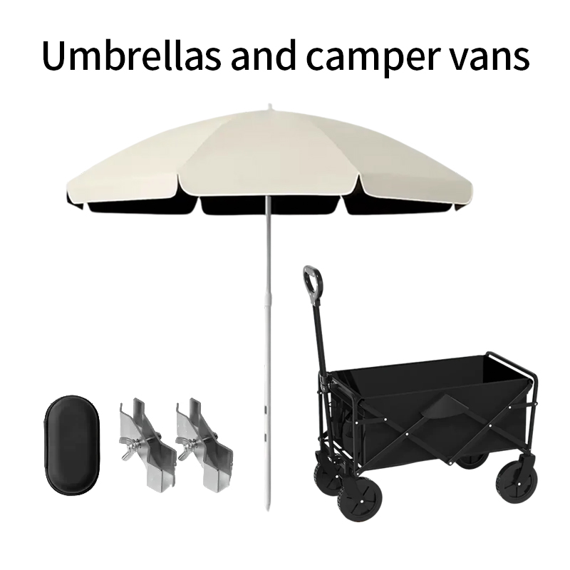 Umbrellas and camper vans