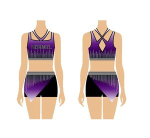 Kırmızı Cheer uygulama giymek dans taklidi kızlar gençlik amigo formaları aktif dans ekibi Logo kırpma üst ve şortlar - Product Image 4