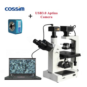 Barato invertida Trinocular microscopio biológico con microscopio Digital cámara para vivir de cultivo celular - Product Image 1