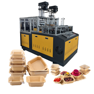 Bio impresora para llevar comida rápida caja de embalaje Rectangular contenedor desechable ensalada sopa caliente máquina para hacer cuencos de papel Kraft - Product Image 2