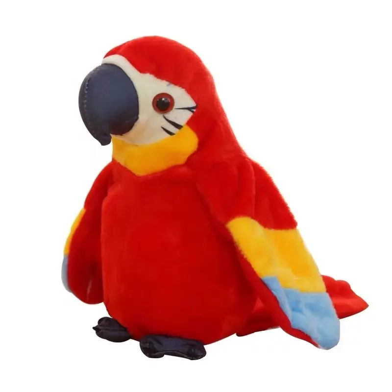 DL12312 Brinquedo de pelúcia para bebês, brinquedo interessante para aprender a falar, papagaio de pelúcia para crianças que pode gravar conversa