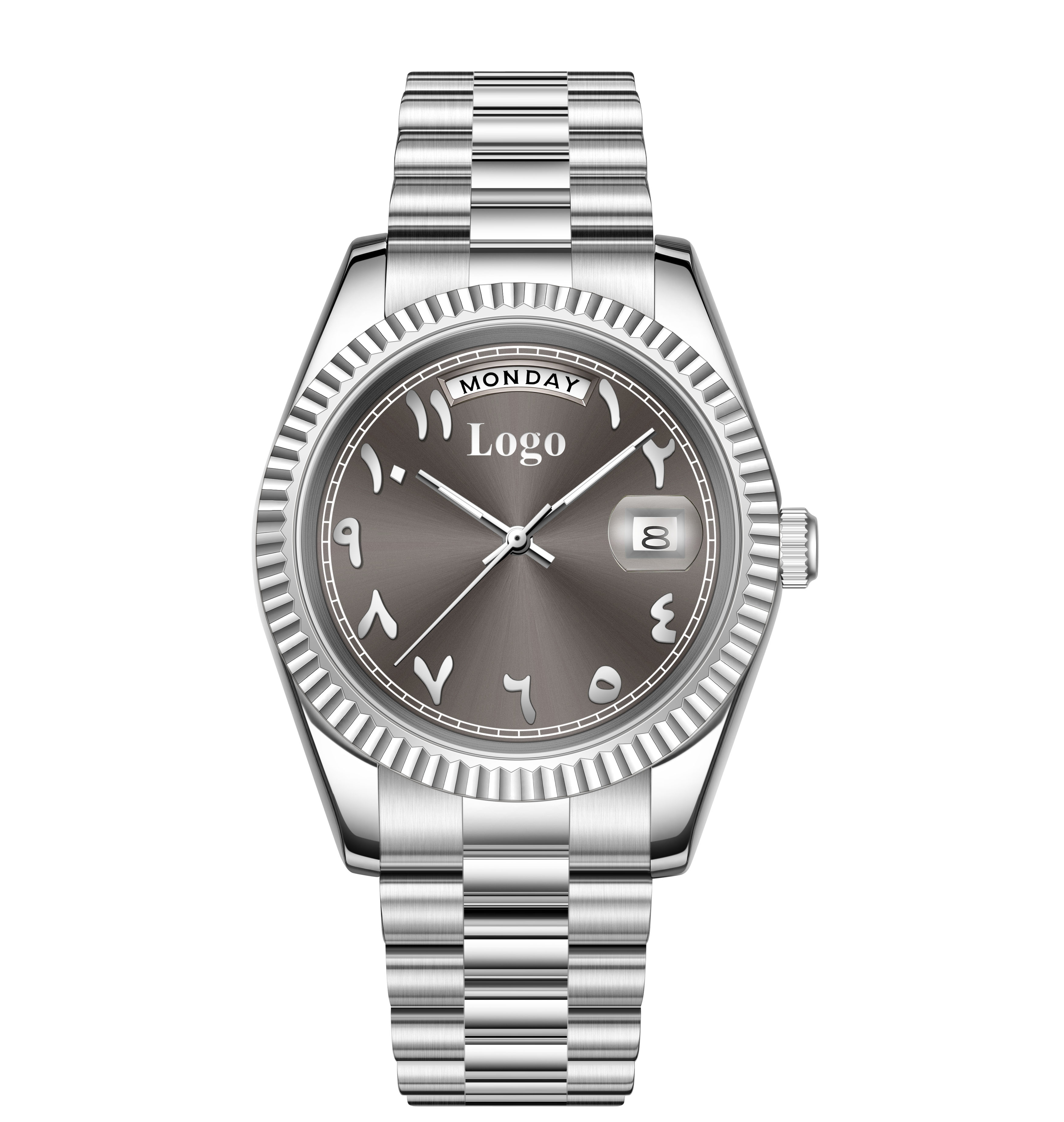 silver gray dial