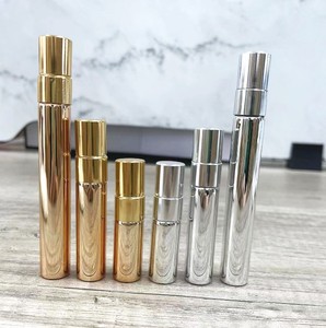3ml <strong>5ml</strong> 10ml Wholesale Cylinder Electroplated Gold Silver Spray Atomizer Bottle Glass <strong>Perfume</strong> Bottle with Uv Plated Cap - Product Image 3