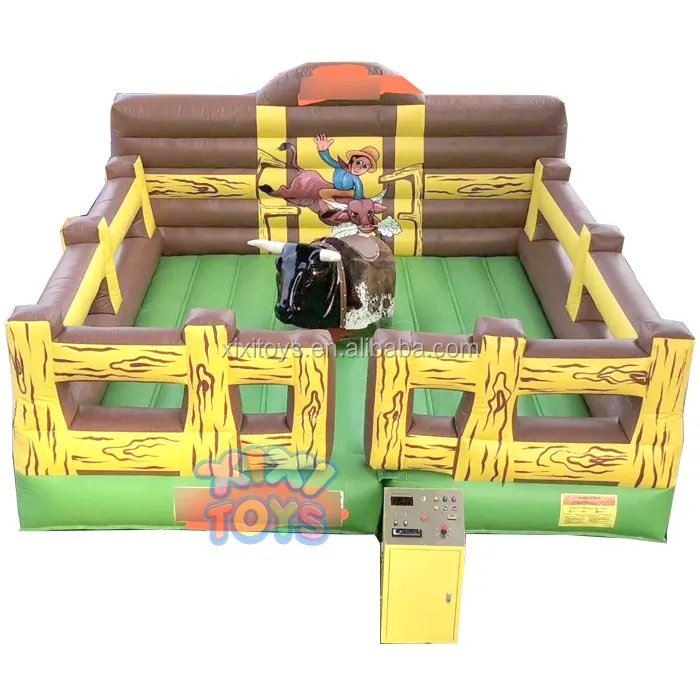 XIXI TOYS-gran oferta de juegos de toro de Rodeo loco, juegos deportivos de montar toro mecánico inflable para negocios de alquiler, 2021