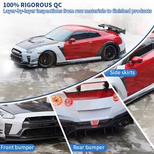 Estilo do carro Kit Corpo Vari para Nissan GTR R35 Car Bumper Assembly Saias Lado Spoiler Alta Capuz Fender Flares <span class=keywords><strong>Bodykit</strong></span> Largo - Product Image 2
