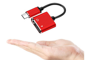 2 合 1 c 型音频 aux 充电适配器，用于 type c 耳机适配器连接器 2in1 type c 至 3.5毫米音频适配器 CA04