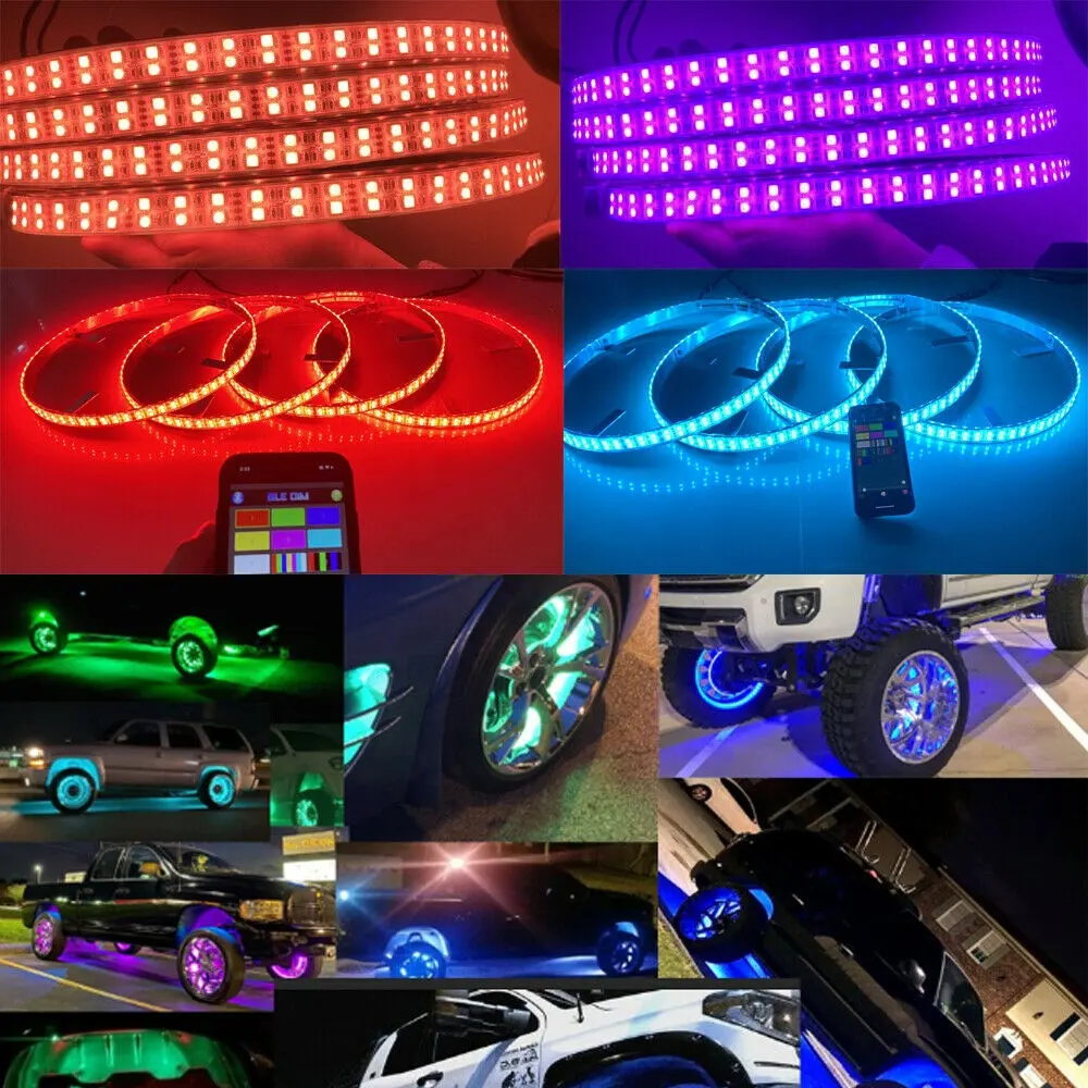 Fabrika toptan milyon renk RgbW araba jantı ışıkları rüya renk Chasing araba jantı Led ışık seti tekerlek Led ışık araba ışıkları