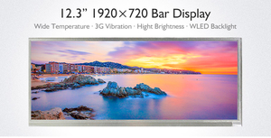 Panel lcd ips de 12,3 pulgadas, resolución de 1920x720, pantalla lcd FHD, a placa de HD-MI LVDS, lcd de alto brillo para monitor de coche