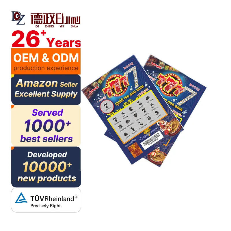 Vente en gros Papier personnalisé de haute qualité pour gagner les règles du jeu Rouleau d'emballage Cartes à gratter Billets de loterie