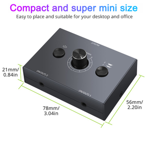 <strong>2</strong> Way Bi-Directional <strong>Audio</strong> Switcher Stereo <strong>2</strong> in <strong>1</strong> Out 3.5mm Jack HiFi <strong>Audio</strong> <strong>Switch</strong> <strong>2</strong> Port Stereo <strong>Audio</strong> Splitter <strong>1</strong> in <strong>2</strong> Out - Product Image 5