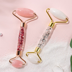 Yeni gelmesi doğal yüz Anti-Aging pembe yeşim rulo reçine kolu yeşim yüz silindir doğal güzellik cilt bakımı araçları - Product Image 4