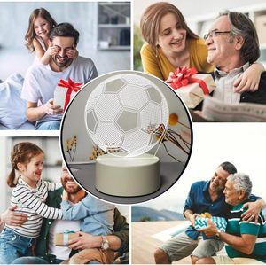 Akrilik futbol dekoratif 3D LED gece ışığı lamba renk değiştirme ve ev dekor için uzaktan kumanda ile - Product Image 4
