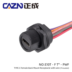 USB Type C GEN 1 Type-C 3.0 3.1防水连接器IP67/68螺纹型电缆插头和插座连接器 - Product Image 5