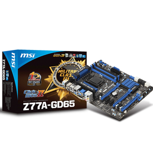 La scheda madre usata MSI Z77A-GD65 con doppio canale di memoria supporta processori Intel Core i7 /i5 /i3 di terza generazione utilizzati per il Desktop - Product Image 1