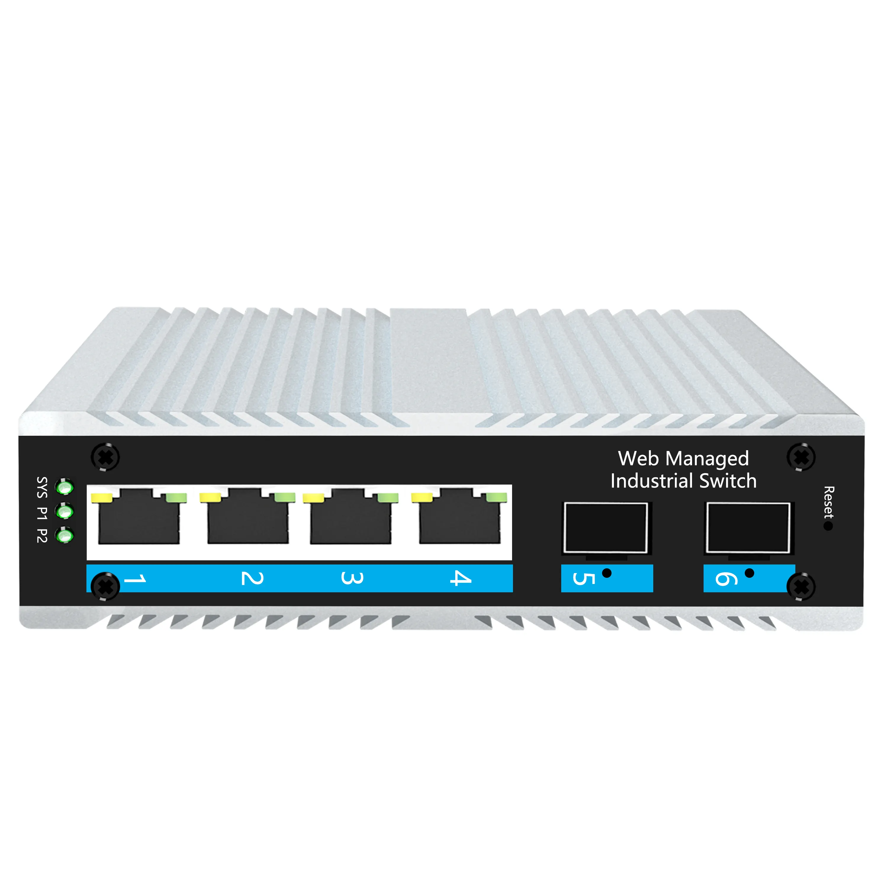 CCTV web 10/100M/1000M 6 puertos 4 puertos POE 2 puertos UPLINK para cámara IP interruptor de red industrial