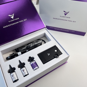 New Box Human Hair Extension Set with UV Light Tools V Light Glue and Removal Machine <strong>Faster</strong> and Easier Reuse - Product Image 3