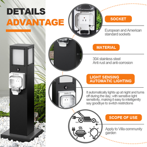 Ngoài trời IP66 thép không gỉ chia <span class=keywords><strong>s</strong></span>ẻ cung cấp điện mở rộng ổ cắm với Wi-Fi điều khiển từ xa không thấm nước chống bụi Ổ cắm điện - Product Image 3