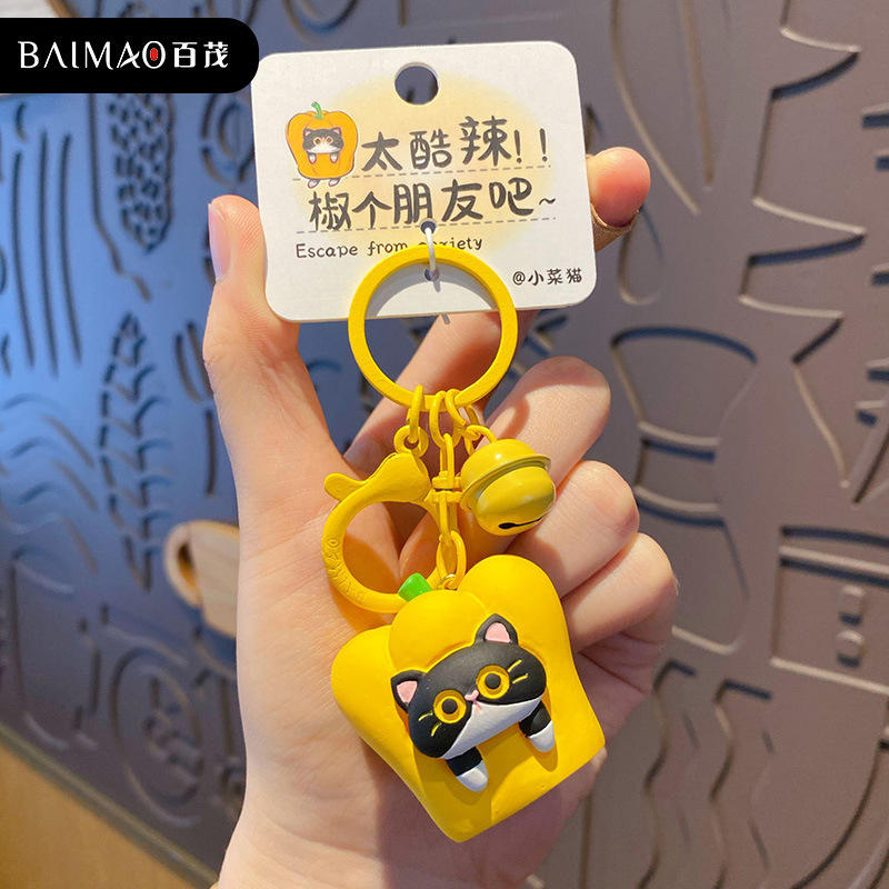 Pendentif chat petit plat original-miaou poivron doux