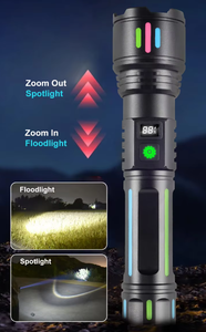 2025 Mới Nhất Cao Lumen USB-C Có Thể Sạc Lại Không Thấm Nước 10W Trắng Laser LED Đèn Pin Zoomable Điện Siêu Sáng Ngọn Đuốc Chiến Thuật - Product Image 5