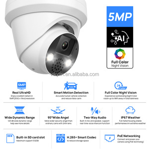 Vikylin 5MP สีเต็มรูปแบบคืนวิสัยทัศน์ไมค์ในตัวแสงสีระบบเตือนภัยเสียงในร่มกลางแจ้งรักษาความปลอดภัย POE กล้อง IP - Product Image 3