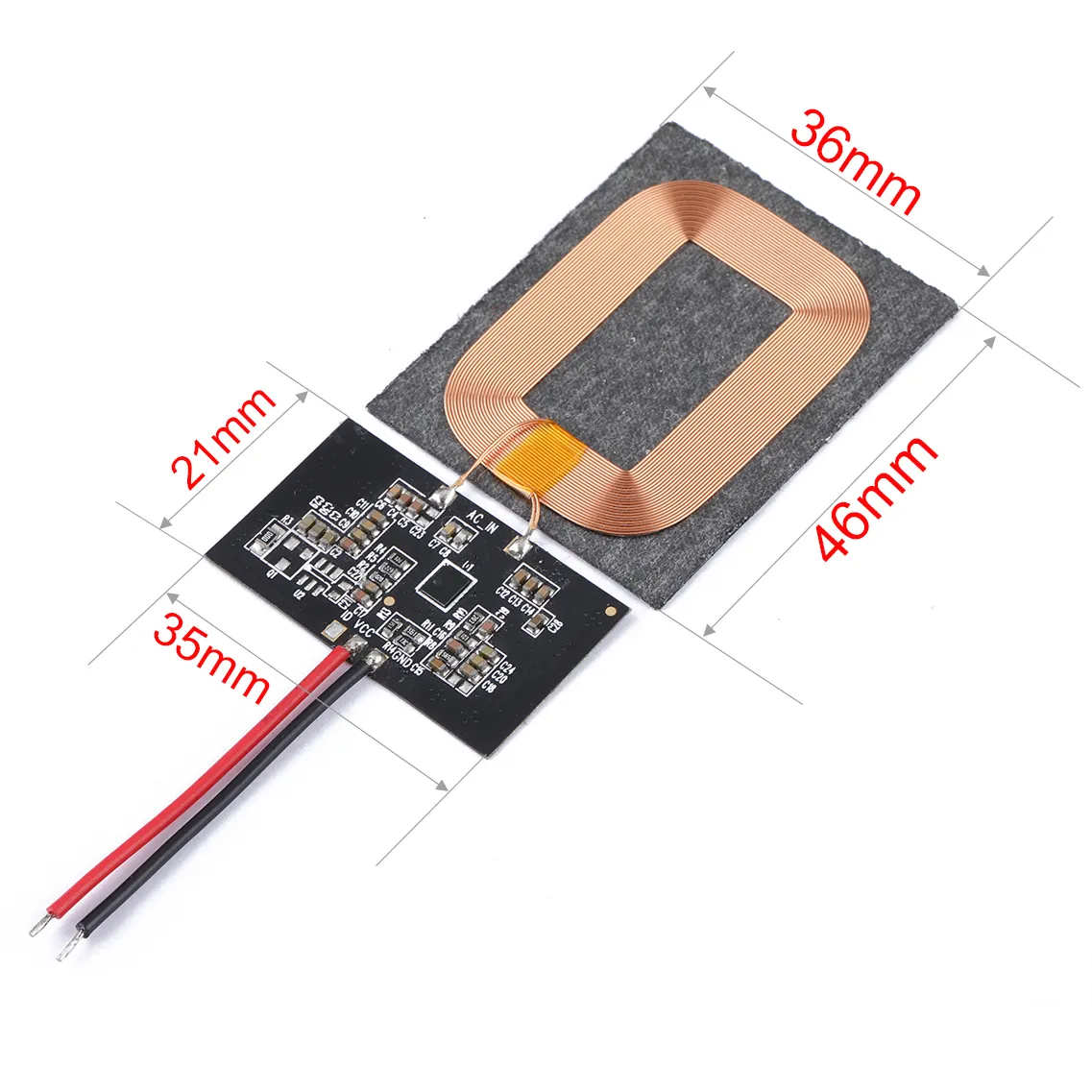 USB Tipe C Ponsel 5V 9V QI Receiver PCB 5W 10W Android QI Wireless Charger modul Penerima