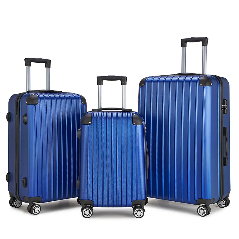 LC03 कठोर ABS सामग्री यात्रा ट्रॉली बैग बड़ी क्षमता निविड़ अंधकार सूटकेस टीएसए ताला के साथ कठिन खोल सामान सेट