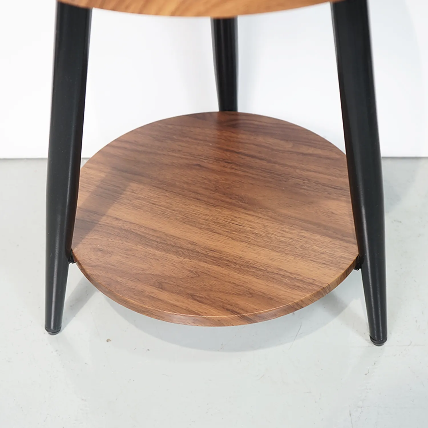 Diseño moderno con marco de acero resistente, muebles de madera MDF para sala de estar y dormitorio, mesa auxiliar redonda de madera