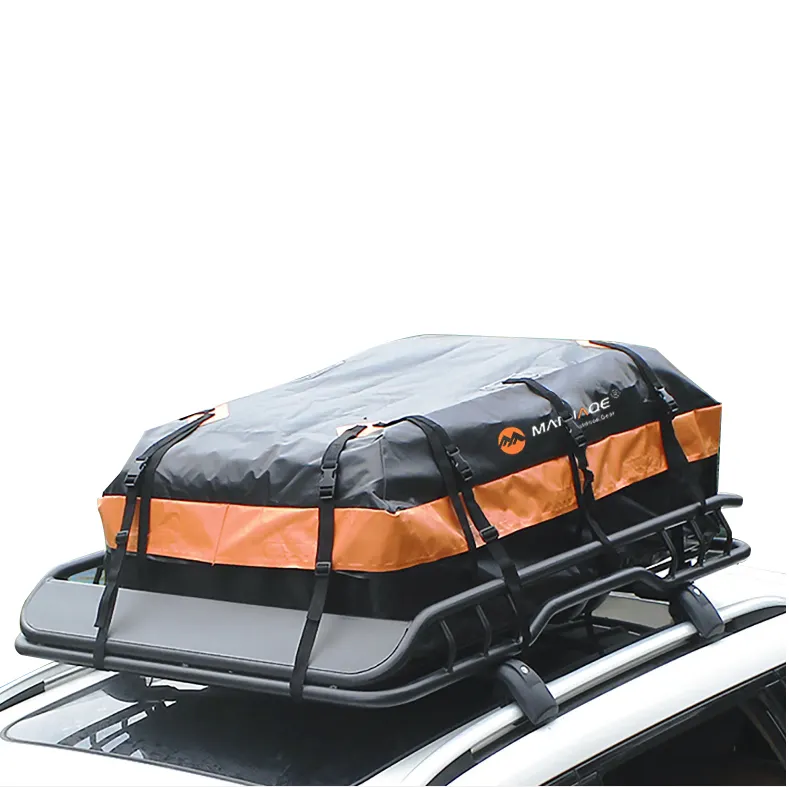 450L Instock निविड़ अंधकार कार छत सामान वाहक पैकेज डेरा डाले हुए हल्के पोर्टेबल कार छत बैग