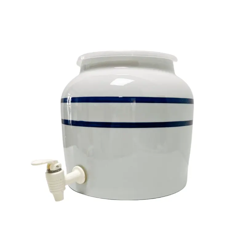 Grosir putih dan biru keramik besar porselen minum Custom dekoratif Dispenser air Filter rok