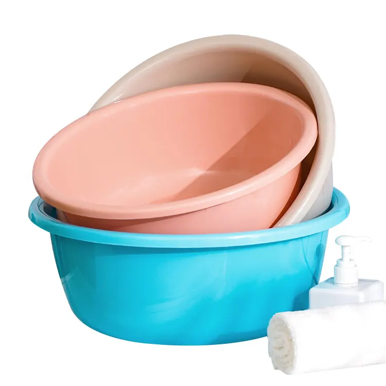 Lavabo redondo de plástico para lavado de cabello, lavamanos de manos para baño, superventas