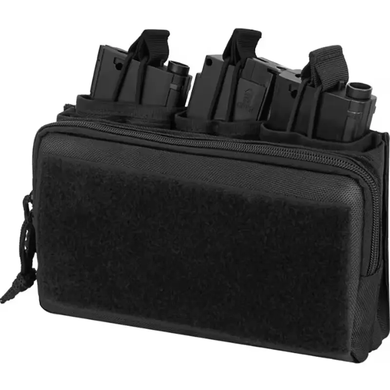 Bolsa de herramientas de administración táctica Molle Vest Plate Carrier Panel frontal Riñonera con bolsa de revista triple desmontable