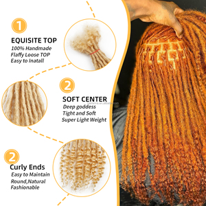 Factory Price Accept Customized Deep Goddess Locs Cheveux Humains Dreadlocks Soft Locs Extensions with Curly End - Product Image 5