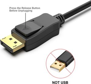 奔飞5包显示端口至HDMI 6英尺电缆单向DP 1.2计算机至HDMI 1.4屏幕公对公适配器 - Product Image 2